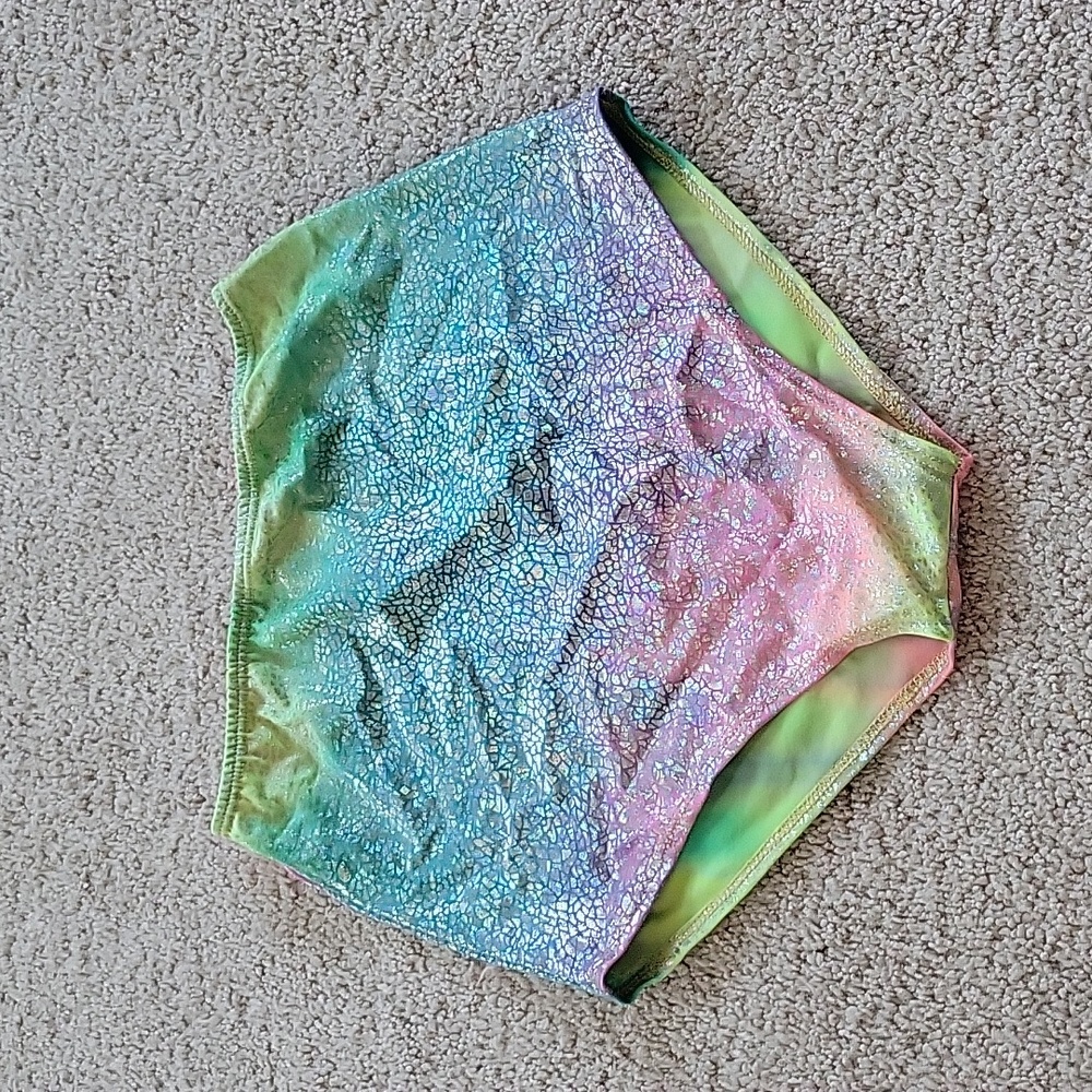 Iridescent rainbow shorts